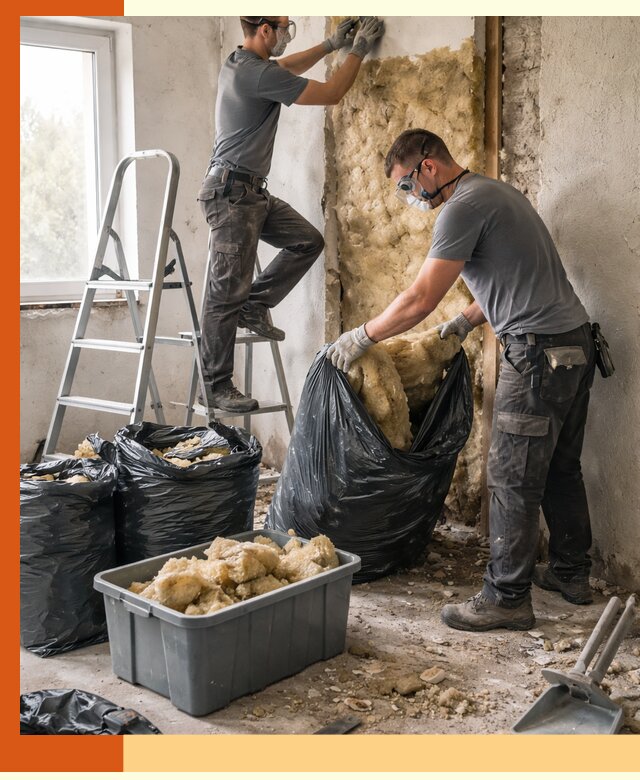 Демонтаж старого утеплителя и вывоз отходов в Новоалтайске