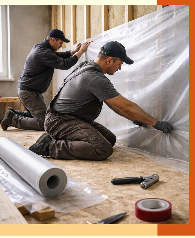 Монтаж пароизоляции в Новоалтайске от 2556 руб. — установка и укладка под ключ | ТепломастерНвл