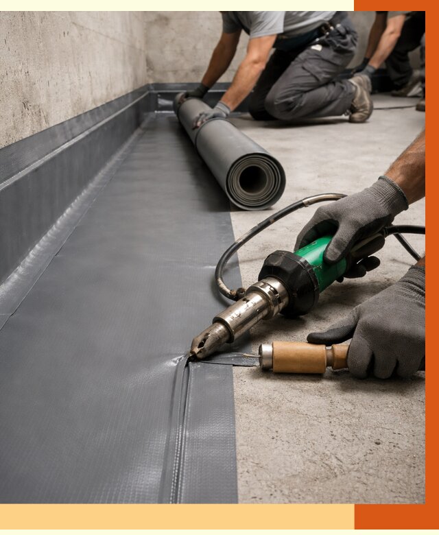 Монтаж гидроизоляционной мембраны в Новоалтайске от 1017 руб/м2 | ТепломастерНвл
